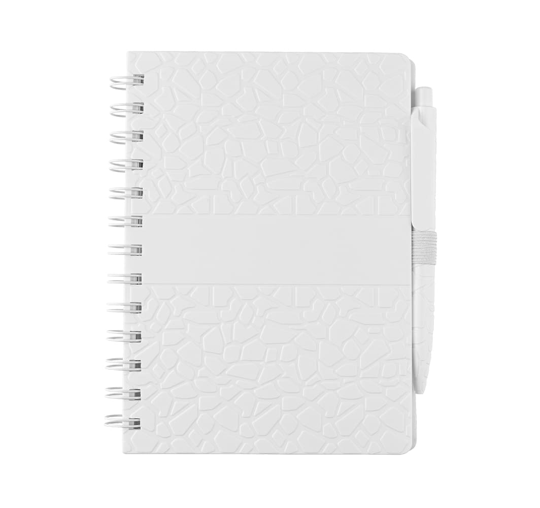 Записник B6 на пружині з ручкою Plane2 Записник B6 на пружині з ручкою Plane white