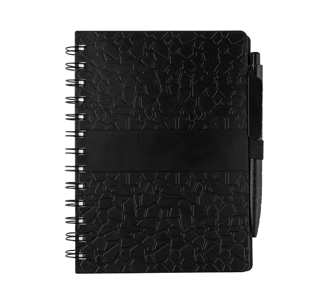 Записник B6 на пружині з ручкою PlaneBlack2 Записник B6 на пружині з ручкою Plane black