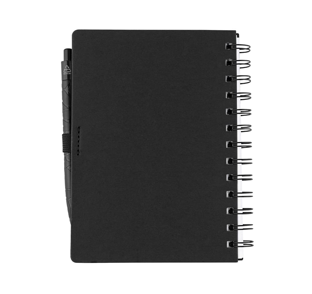 Записник B6 на пружині з ручкою PlaneBlack3